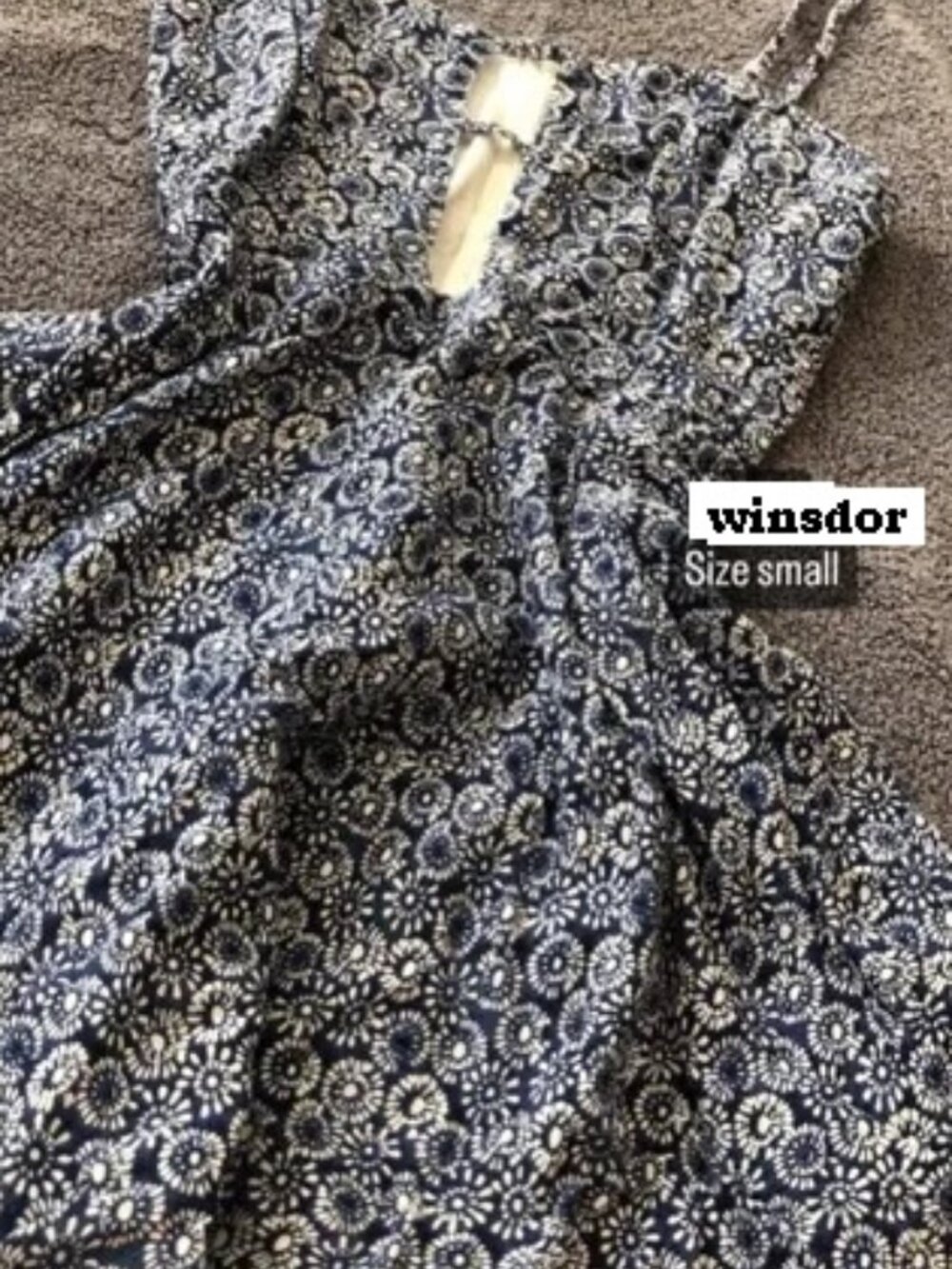 BLUE AND WHITE SUMMER FLORAL FLOWER DRESS